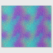 Luxury Glam Girl Lila Türkis Shimmer Glitzer Geschenkpapier (Flach)