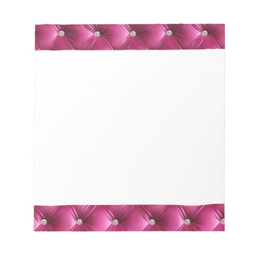 Luxury Glam Girly Pink Imitats Velvet Notizblock (Vorderseite)