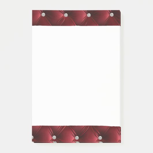 Luxury Glam Girly Red Imitats Velvet Post-it Klebezettel (Vorderseite)