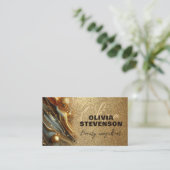 Luxury Glam Glittery Gold Marble Beauty Consultant Visitenkarte (Stehend Vorderseite)