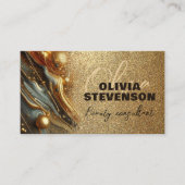 Luxury Glam Glittery Gold Marble Beauty Consultant Visitenkarte (Vorderseite)