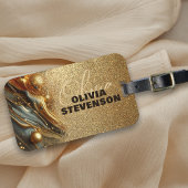 Luxury Glam Glitzer Golden Wirbel Gepäckanhänger