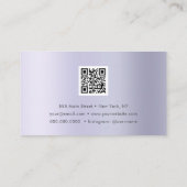 Luxury Glam Lila QR Code Mode Modern Modern Visitenkarte (Rückseite)