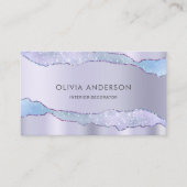 Luxury Glam Lila QR Code Mode Modern Modern Visitenkarte (Vorderseite)