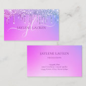 Luxury Glam Monogram Lila Visitenkarte (Vorne/Hinten)