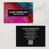 *~* Luxury Glam Rainbow QR Glitzer Glitz Beauty Visitenkarte (Vorne/Hinten)