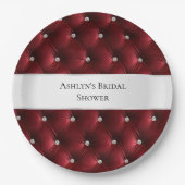 Luxury Glam Red Imitats Velvet Pappteller (Vorderseite)