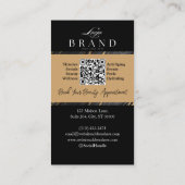 Luxury Glam Skincare Esthetician Black Gold Agate Visitenkarte (Rückseite)