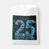 Luxury Glam Teal Blue 3D Bubble Gems 25th Birthday Geschenktütchen (Vorderseite)
