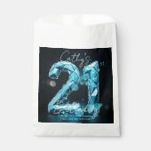 Luxury Glam Teal Blue Crystal 21st Birthday Party Geschenktütchen (Vorderseite)