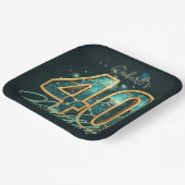 Luxury Glam Teal Gold Agate 40th Birthday Party Pappteller (Gewinkelt)