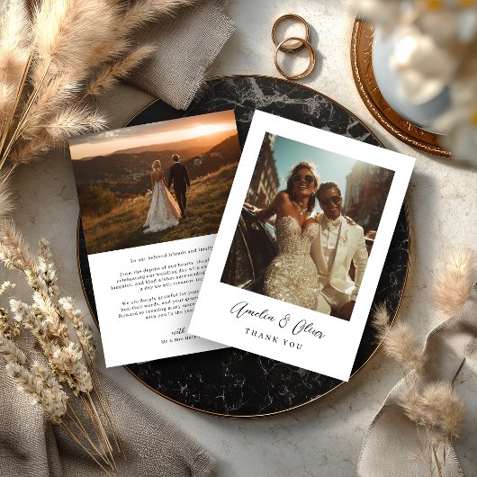 Luxury Glam Wedding Thank You Card Dankeskarte