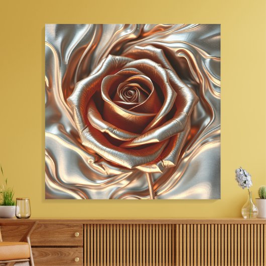 Luxury Glamorous Metallic Rose Gold and Silver Leinwanddruck (Insitu (Wohnzimmer))