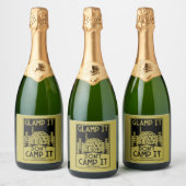 Luxury Glamping Schaumweinetikett (Flaschen)