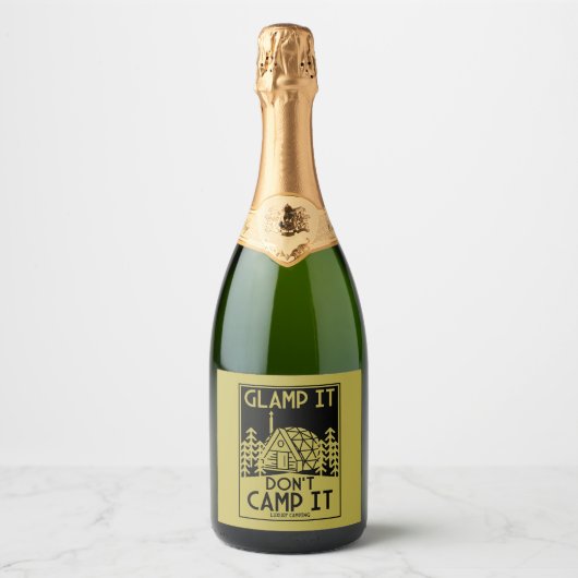 Luxury Glamping Schaumweinetikett (Vorderseite)