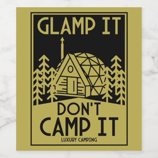 Luxury Glamping Weinetikett (Einzelnes Label)