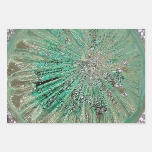 Luxury Glas Weihnachtsschmuck Juwelen Reich Geschenkpapier Set (Vorderseite)