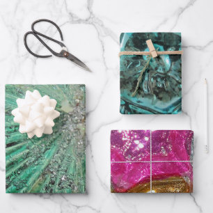 Luxury Glas Weihnachtsschmuck Juwelen Reich Geschenkpapier Set