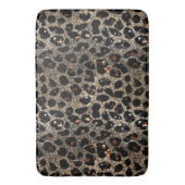 Luxury Glitter Brown Black Gold Leopard Pattern Badematte (Vorderseite Vertikal)
