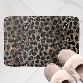 Luxury Glitter Brown Black Gold Leopard Pattern Badematte
