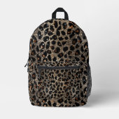 Luxury Glitter Brown Black Gold Leopard Pattern Bedruckter Rucksack (Vorderseite)