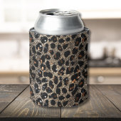 Luxury Glitter Brown Black Gold Leopard Pattern Dosenkühler