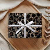 Luxury Glitter Brown Black Gold Leopard Pattern Geschenkpapier