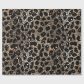 Luxury Glitter Brown Black Gold Leopard Pattern Geschenkpapier (Flach)