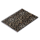 Luxury Glitter Brown Black Gold Leopard Pattern Notizblock (Linke Seite)