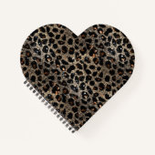 Luxury Glitter Brown Black Gold Leopard Pattern Notizblock (Vorderseite)