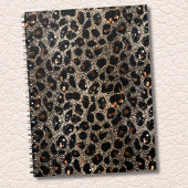 Luxury Glitter Brown Black Gold Leopard Pattern Notizblock