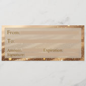 Luxury Glitter Gold Abstract Gift Certificate Hinweiskarte (Rückseite)