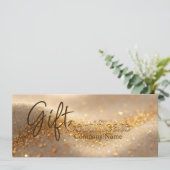 Luxury Glitter Gold Abstract Gift Certificate Hinweiskarte (Stehend Vorderseite)