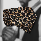 Luxury Glitter Gold Brown Black Leopard Pattern Krawatte