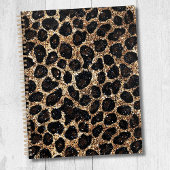 Luxury Glitter Gold Brown Black Leopard Pattern Planer