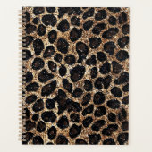 Luxury Glitter Gold Brown Black Leopard Pattern Planer (Vorderseite)