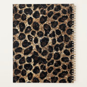 Luxury Glitter Gold Brown Black Leopard Pattern Planer (Rückseite)