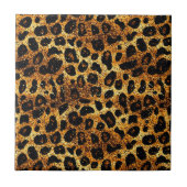 Luxury Glitter Gold Brown Rust Leopard Pattern Fliese (Vorderseite)