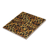 Luxury Glitter Gold Brown Rust Leopard Pattern Fliese (Seite)