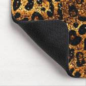 Luxury Glitter Gold Brown Rust Leopard Pattern Mousepad (Ecke)