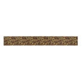 Luxury Glitter Gold Brown Rust Leopard Pattern Ripsband (Vorderseite)