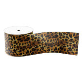 Luxury Glitter Gold Brown Rust Leopard Pattern Ripsband (Spule)