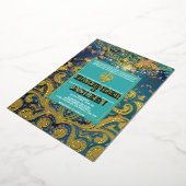 Luxury Glitzer Blue Sikh Anand Karaj Indian Folieneinladung (Gedreht)