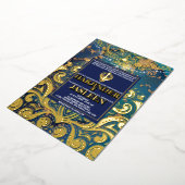 Luxury Glitzer Blue Sikh Anand Karaj Indian Folieneinladung (Gedreht)