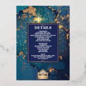 Luxury Glitzer Blue Sikh Anand Karaj Indian Folieneinladung (Rückseite)