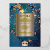 Luxury Glitzer Blue Sikh Anand Karaj Indian Folieneinladung (Rückseite)