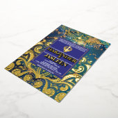 Luxury Glitzer Blue Sikh Anand Karaj Indian Folieneinladung (Gedreht)