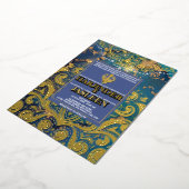 Luxury Glitzer Blue Sikh Anand Karaj Indian Folieneinladung (Gedreht)