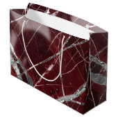 Luxury glossy red marble große geschenktüte (Rückseite Schrägansicht)
