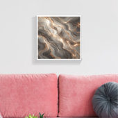 Luxury Glowing Gold Marble Abstract - Radiant Grey Leinwanddruck (Insitu (Wohnzimmer))